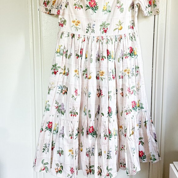 MOME Brand Custom Botanical Print Mid Dress Size M - Picture 5 of 10